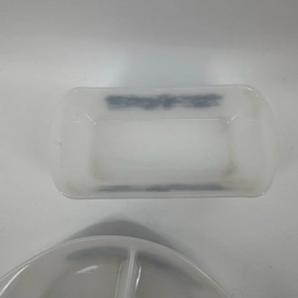 Vintage Currier Ives Milk Glass Blue Scenic Farm Loaf Pan Divided Casserole Dish